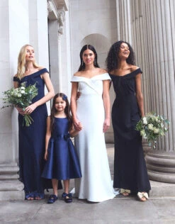 MONSOON Beatrice Crepe Bardot Maxi Dress Blue -Amour Fashion 05 54076161 6