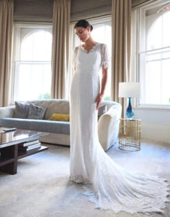 MONSOON Elizabeth Chantilly Lace Bridal Maxi Dress Ivory -Amour Fashion 05 54077946 6