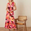MONSOON Abstract Floral Jersey Maxi Dress Orange -Amour Fashion 21 14579363 1