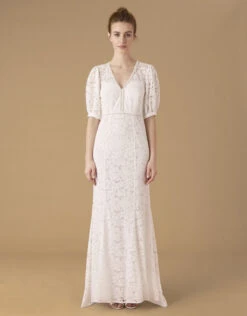 Amour Fashion 30 MONSOON Nicky Beaded Lace Bridal Dress Ivory