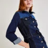 MONSOON Patched Denim Dress Blue -Amour Fashion 21 24068339 1