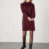 MONSOON Embroidered Cowl Neck Dress Red -Amour Fashion 21 24391319 2