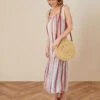 MONSOON Austen Stripe Dress In LENZING™ ECOVERO™ Yellow -Amour Fashion 21 24482536 1