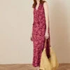 MONSOON Sleeveless Floral Trapeze Maxi Dress Red -Amour Fashion 21 34064409 1