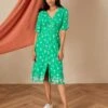 MONSOON All-Over Ditsy Jersey Dress Green -Amour Fashion 21 34151907 1