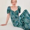 MONSOON Tie Front Maxi Jersey Dress With LENZING™ ECOVERO™ Teal -Amour Fashion 21 34154579 2