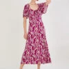 MONSOON Strappy Feather Jersey Maxi Dress Pink -Amour Fashion 21 34165010 1