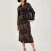 MONSOON Ruched Animal Shirt Jersey Dress In LENZING™ ECOVERO™ Black -Amour Fashion 21 34168701 1