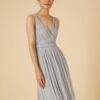 MONSOON Pleated Embellished Maxi Dress Silver -Amour Fashion 21 34315411 1