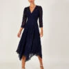 MONSOON Ellen Lace Hanky Hem Dress Blue -Amour Fashion 21 34316161 1