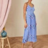 MONSOON Maeve Midi Dress In Recycled Polyester Blue 1 MONSOON Maeve Midi Dress In Recycled Polyester Blue -Amour Fashion 21 34319002 1