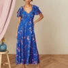 MONSOON Berrie Midi Dress In Sustainable Viscose Blue -Amour Fashion 21 34319802 1