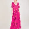 MONSOON Faye Embellished Maxi Dress In Recycled Polyester Pink -Amour Fashion 21 34320710 1