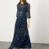 MONSOON Lily Embellished Maxi Dress In Recycled Polyester Blue -Amour Fashion 21 34320961 1