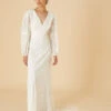 MONSOON Jennifer Long Sleeve Bridal Maxi Dress Ivory -Amour Fashion 21 34410646 1