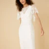 MONSOON Audrey Embellished Cape Bridal Midi Dress Ivory -Amour Fashion 21 34411146 1