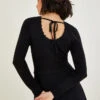 MONSOON Tie Back Scallop Neck Dress With LENZING™ ECOVERO™ Black -Amour Fashion 21 34631201 2