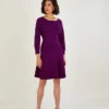 MONSOON Pleat Cuff Short Knit Dress Purple 2 MONSOON Pleat Cuff Short Knit Dress Purple -Amour Fashion 21 34631571 1