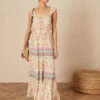 MONSOON Frill Tiered Printed Maxi Dress Orange -Amour Fashion 21 34712034 1