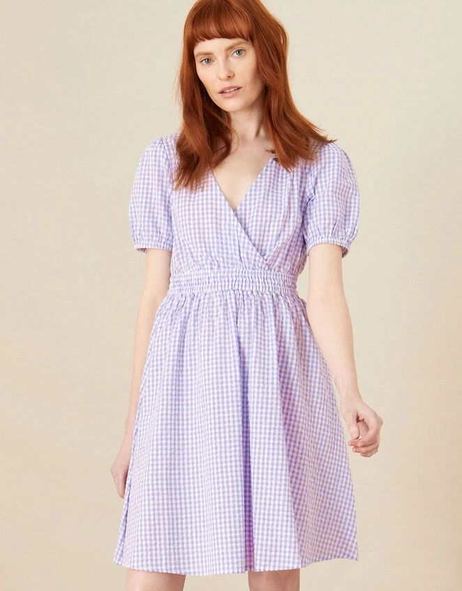 MONSOON Gingham Dress Purple 3 MONSOON Gingham Dress Purple