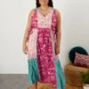 MONSOON Tile Print V-Neck Maxi Dress Pink -Amour Fashion 21 34728110 1