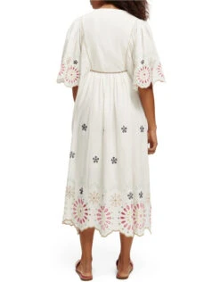 Scotch And Soda Broderie Maxi Dress White -Amour Fashion 21 41493413 2