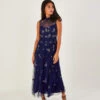 MONSOON Suzie Spot Mesh Embellished Midi Dress Blue 1 MONSOON Suzie Spot Mesh Embellished Midi Dress Blue -Amour Fashion 21 44122254 1