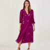 MONSOON Ava Embellished Wrap Dress In Recycled Polyester Pink -Amour Fashion 21 44125010 1