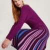 MONSOON Slash Neck Pleated Skirt Dress With LENZING™ ECOVERO™ Purple -Amour Fashion 21 45129904 1