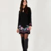 MONSOON Embroidered Short Tunic Dress With Recycled Polyester Black -Amour Fashion 21 45130701 1