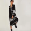 MONSOON Embroidered Jersey Shirt Dress In Sustainable Cotton Black -Amour Fashion 21 54059501 1