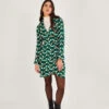 MONSOON Geometric Print Wrap Tie Side Jersey Dress Green -Amour Fashion 21 54067307 1