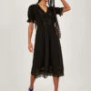 MONSOON Jersey Crochet Trim Midi Dress Black -Amour Fashion 21 54072201 1