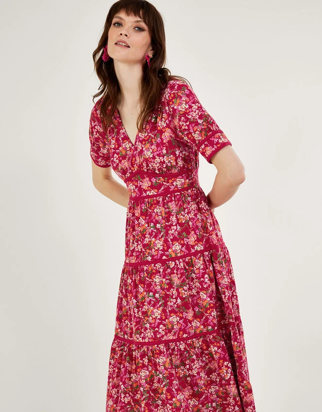 MONSOON Ditsy Floral Midi Dress Red 3 MONSOON Ditsy Floral Midi Dress Red