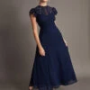 MONSOON Louise Lace Shorter Length Dress Blue