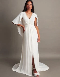 MONSOON Sophie Satin Bridal Maxi Dress Ivory