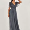MONSOON Isla Spot Mesh Maxi Dress Blue -Amour Fashion 21 54080298 1