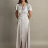 MONSOON Mia Satin Embroidered Maxi Dress Silver -Amour Fashion 21 54080711 1
