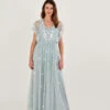 MONSOON Sophie Embroidered Maxi Dress In Recycled Polyester Green -Amour Fashion 21 54080927 1