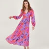 MONSOON Lillith Floral Print Dress In Sustainable Viscose Purple -Amour Fashion 21 54084894 1