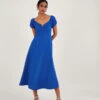MONSOON Katie Ring Detail Bardot Dress Blue -Amour Fashion 21 54084932 1
