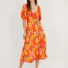 MONSOON Manuela Sunflower Dress In Sustainable Viscose Orange -Amour Fashion 21 54087215 1