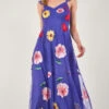 MONSOON Micaela Floral Embellished Midi Dress Blue -Amour Fashion 21 54088102 1