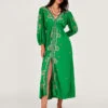 MONSOON Embroidered Maxi Kaftan Dress In LENZING™ ECOVERO™ Green -Amour Fashion 21 54150207 1