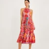 MONSOON Ikat Paisley Print Halter Midi Dress In LENZING™ ECOVERO™ Pink 2 MONSOON Ikat Paisley Print Halter Midi Dress In LENZING™ ECOVERO™ Pink -Amour Fashion 21 54150910 1