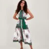 MONSOON Scarf Print Halter Midi Dress Green -Amour Fashion 21 54154507 1
