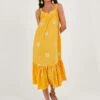 MONSOON Sunflower Embroidered Halter Midi Dress Yellow 1 MONSOON Sunflower Embroidered Halter Midi Dress Yellow -Amour Fashion 21 54154714 1