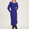 MONSOON Inverted Rib Slash Neck Dress With LENZING™ ECOVERO™ Blue -Amour Fashion 21 54173432 1