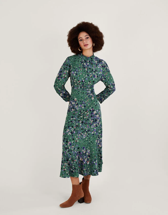 MONSOON Blossom Print Shirt Dress With LENZING™ ECOVERO™ Green 3 MONSOON Blossom Print Shirt Dress With LENZING™ ECOVERO™ Green