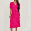 MONSOON Twist Detail Jersey Midi Dress Pink -Amour Fashion 21 54273410 1